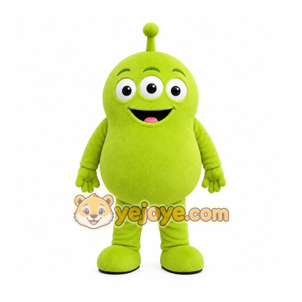 Green Alien Mascot Costume with Custom Logo Green Alien Mascot Costume with Custom Logo
