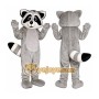 Gray Raccoon Mascot Costume with Custom Logo