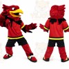 Red Bird Mascot Costume with Custom Logo