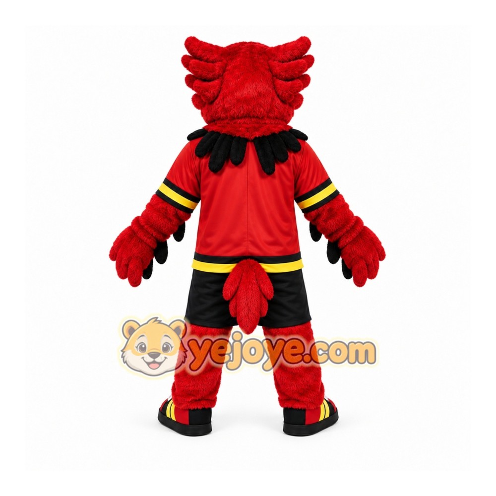 Red Bird Mascot Costume with Custom Logo