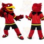 Red Bird Mascot Costume with Custom Logo