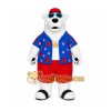 White Bear Mascot Costume with Custom Logo White Bear Mascot Costume with Custom Logo
