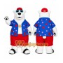 White Bear Mascot Costume with Custom Logo