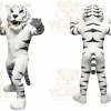 White Tiger Mascot Costume with Custom Logo