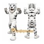 White Tiger Mascot Costume with Custom Logo