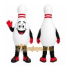 White Bowling Pin Mascot Costume with Custom Logo White Bowling Pin Mascot Costume with Custom Logo