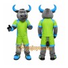 Gray Bull Mascot Costume with Custom Logo Gray Bull Mascot Costume with Custom Logo