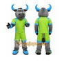 Gray Bull Mascot Costume with Custom Logo