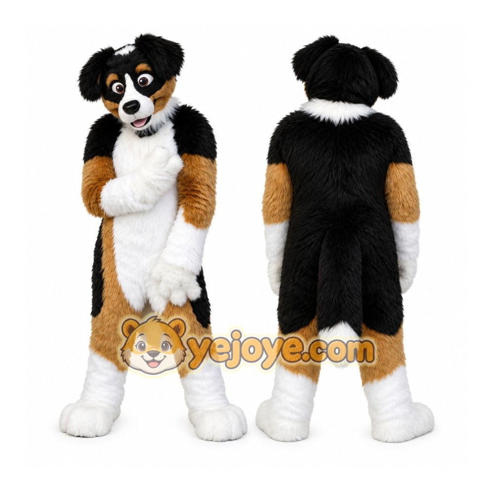 Black Dog Mascot Costume with Custom Logo Black Dog Mascot Costume with Custom Logo