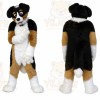 Black Dog Mascot Costume with Custom Logo