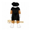 Black Dog Mascot Costume with Custom Logo Black Dog Mascot Costume with Custom Logo