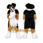 Black Dog Mascot Costume with Custom Logo