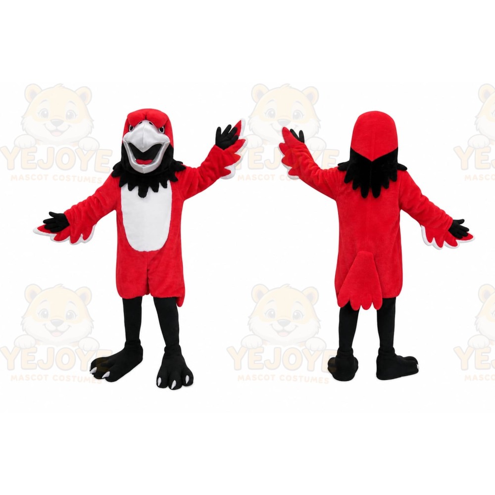 Red Bird Mascot Costume with Custom Logo