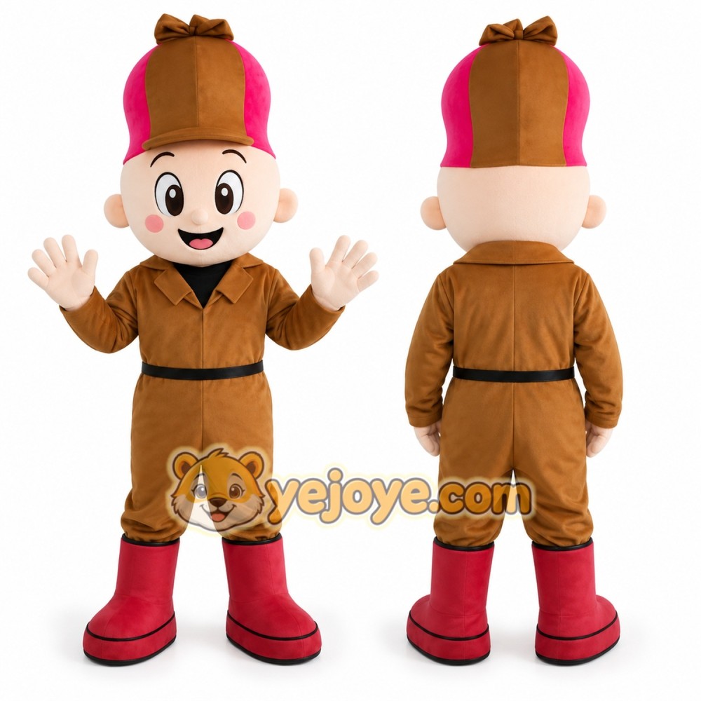 Brown Soldier Mascot Costume with Custom Logo Brown Soldier Mascot Costume with Custom Logo