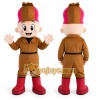 Brown Soldier Mascot Costume with Custom Logo Brown Soldier Mascot Costume with Custom Logo