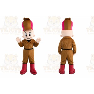 Brown Soldier Mascot Costume with Custom Logo