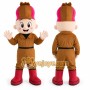 Brown Soldier Mascot Costume with Custom Logo