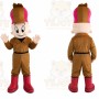 Brown Soldier Mascot Costume with Custom Logo