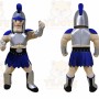 Blue Roman Warrior Mascot Costume with Custom Logo