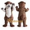 Brown Otter Mascot Costume with Custom Logo