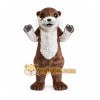 Brown Otter Mascot Costume with Custom Logo