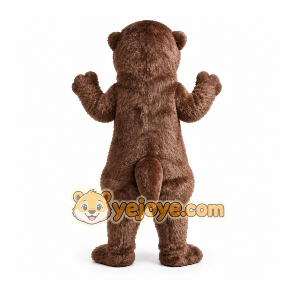 Brown Otter Mascot Costume with Custom Logo
