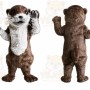 Brown Otter Mascot Costume with Custom Logo