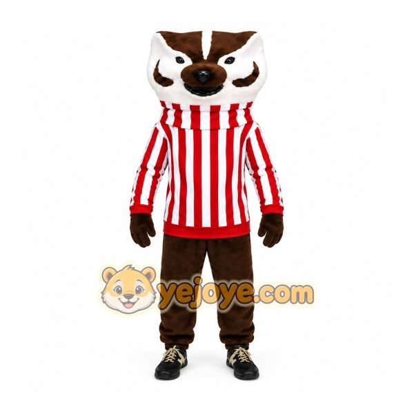 Brown Badger Mascot Costume with Custom Logo Brown Badger Mascot Costume with Custom Logo