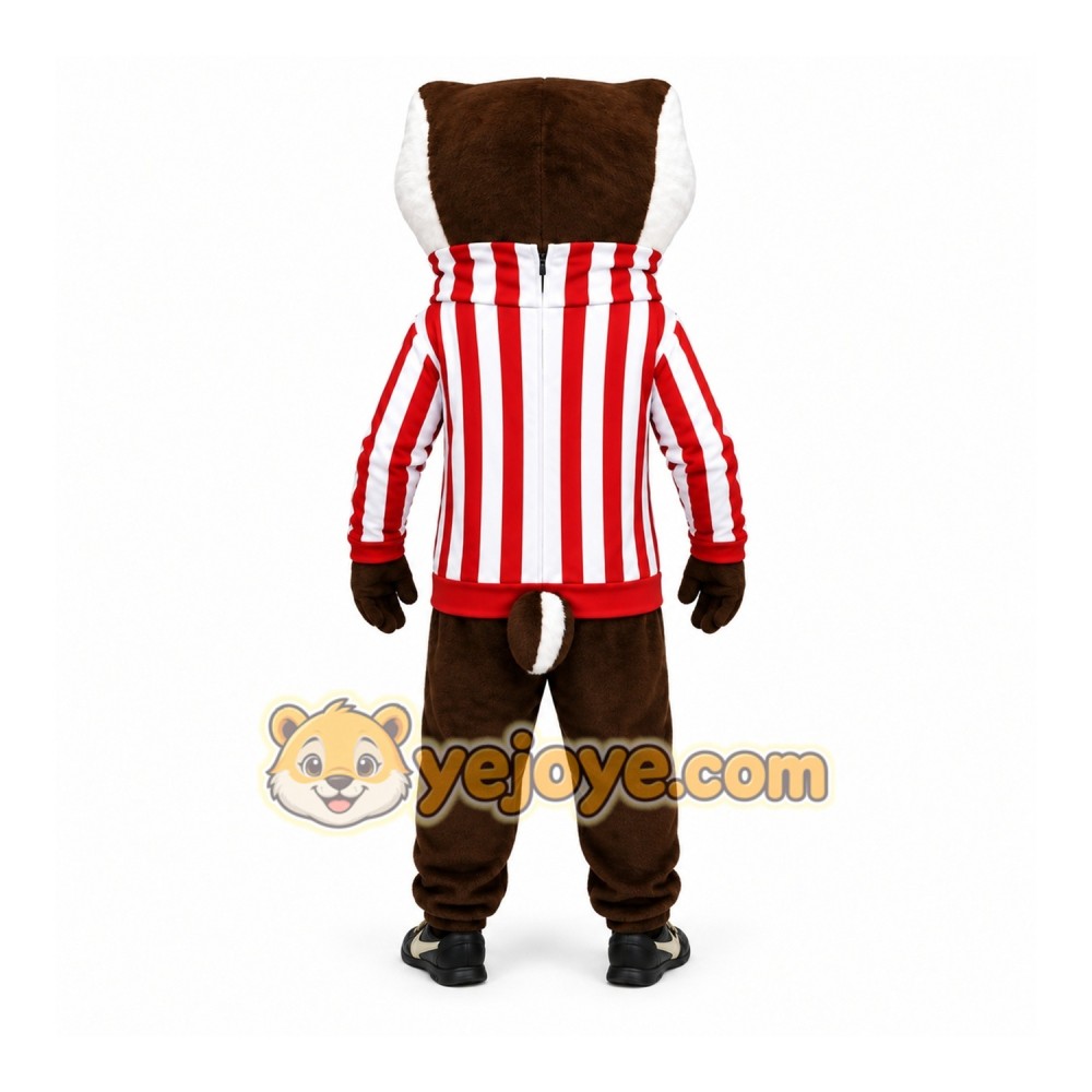 Brown Badger Mascot Costume with Custom Logo Brown Badger Mascot Costume with Custom Logo