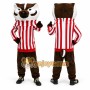 Brown Badger Mascot Costume with Custom Logo