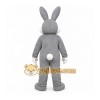 Gray Rabbit Mascot Costume with Custom Logo