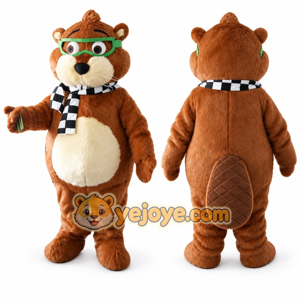 Brown Bear Mascot Costume with Custom Logo Brown Bear Mascot Costume with Custom Logo