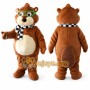 Brown Bear Mascot Costume with Custom Logo