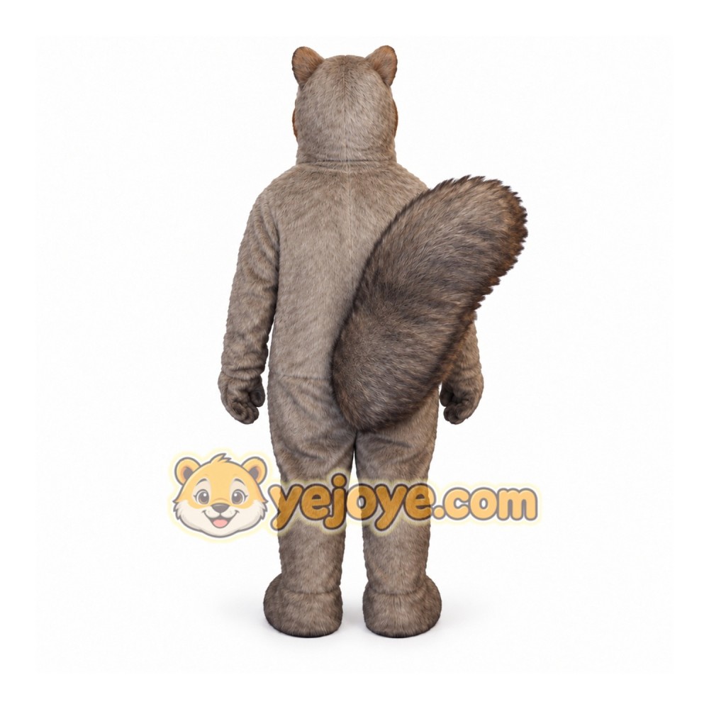Gray Squirrel Mascot Costume with Custom Logo Gray Squirrel Mascot Costume with Custom Logo