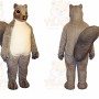Gray Squirrel Mascot Costume with Custom Logo
