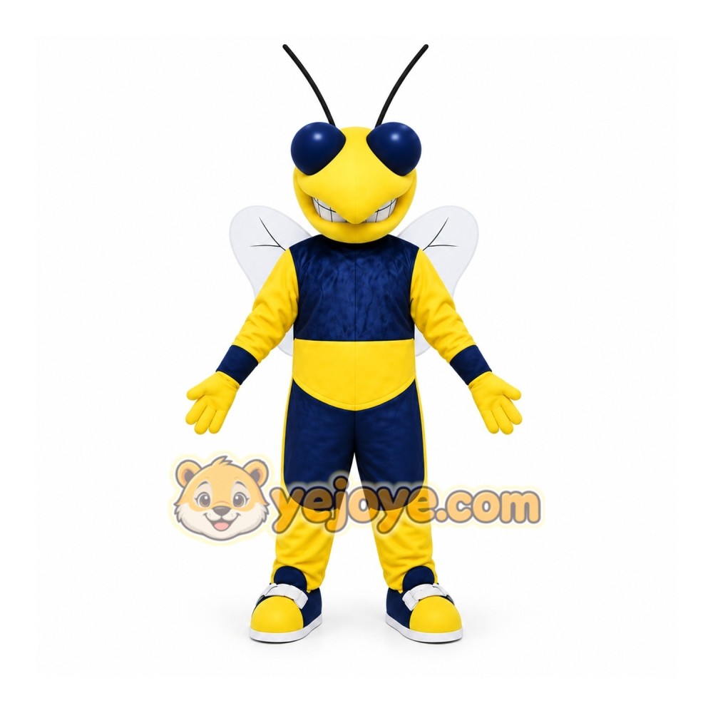 Yellow Bee Mascot Costume with Custom Logo
