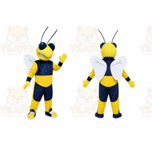 Yellow Bee Mascot Costume with Custom Logo