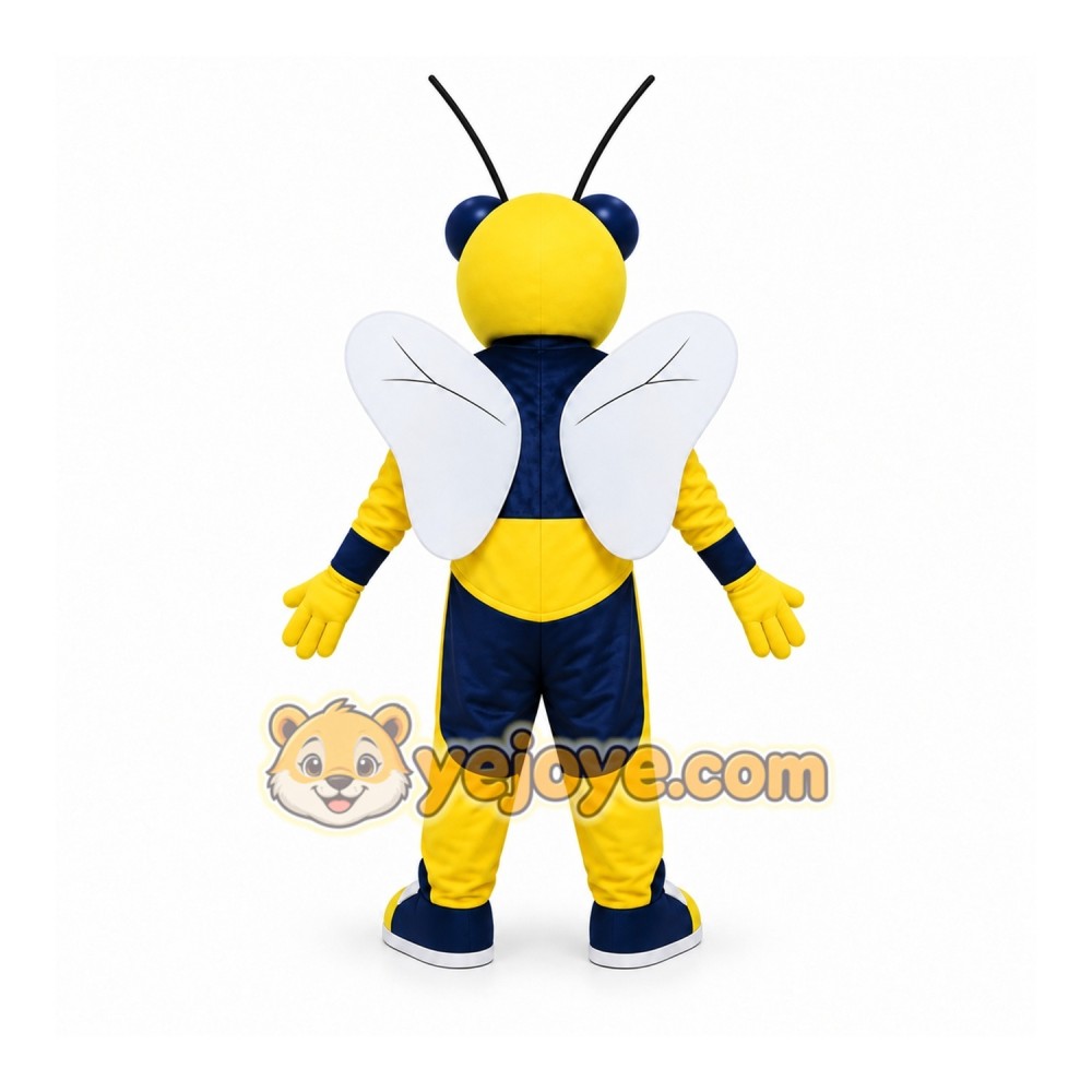Yellow Bee Mascot Costume with Custom Logo