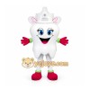 White Tooth Mascot Costume with Custom Logo