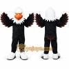 Black Eagle Mascot Costume with Custom Logo