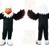 Black Eagle Mascot Costume with Custom Logo
