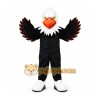 Black Eagle Mascot Costume with Custom Logo