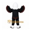 Black Eagle Mascot Costume with Custom Logo