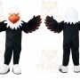 Black Eagle Mascot Costume with Custom Logo