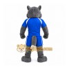 Gray Wolf Mascot Costume with Custom Logo