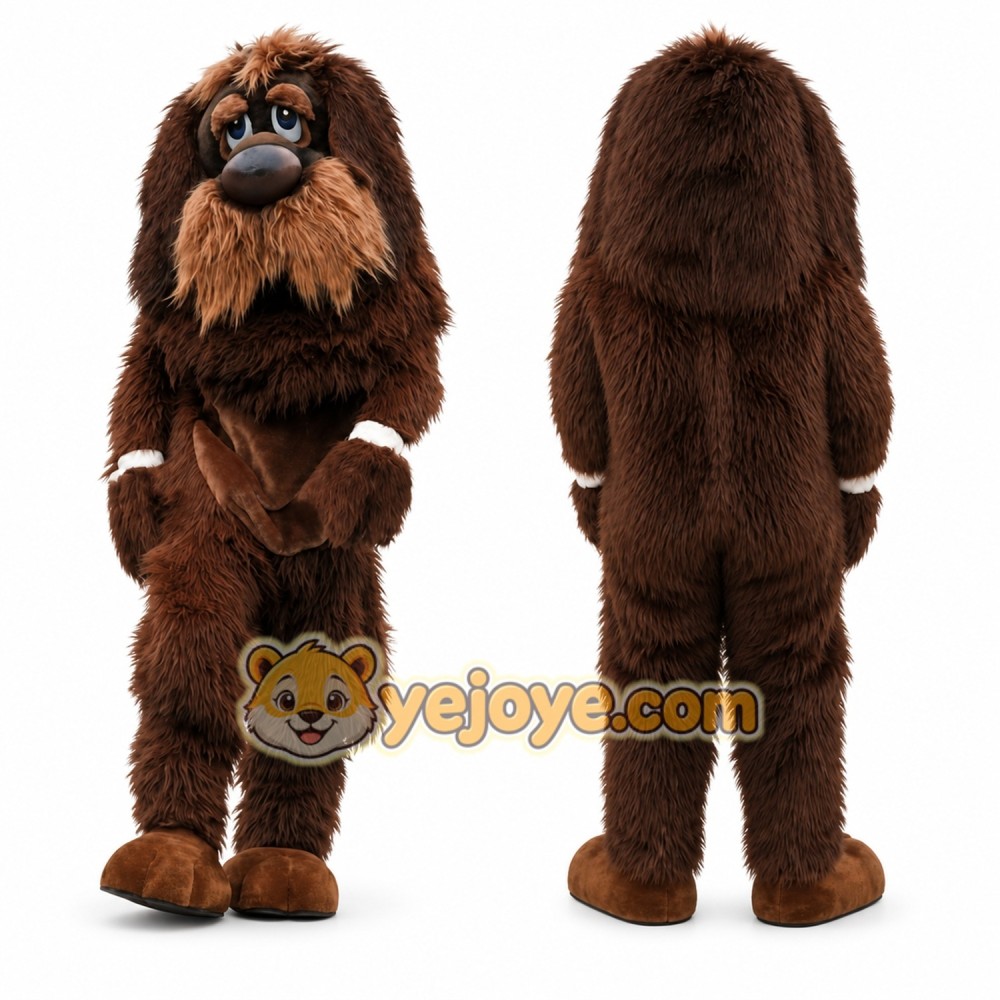 Brown Dog Mascot Costume with Custom Logo