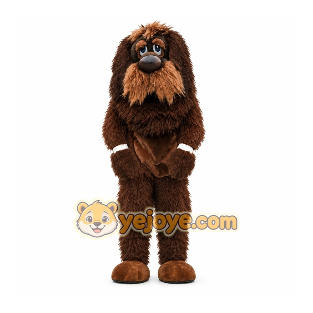 Brown Dog Mascot Costume with Custom Logo