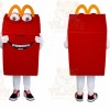 Red Box Mascot Costume with Custom Logo