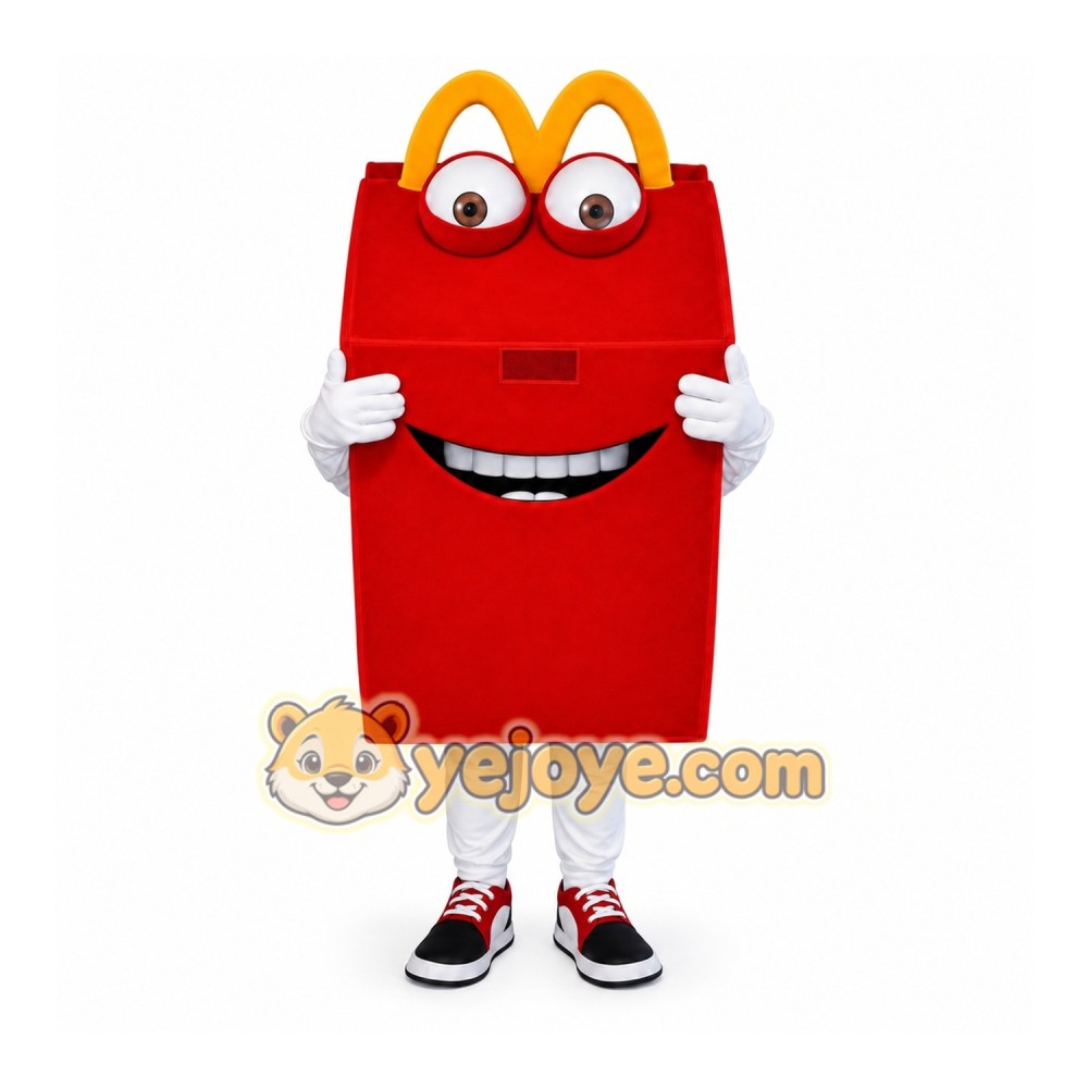 Red Box Mascot Costume with Custom Logo Red Box Mascot Costume with Custom Logo