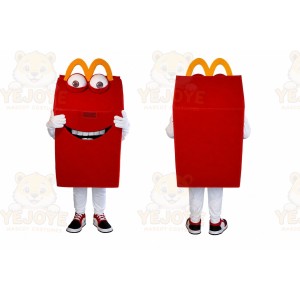 Red Box Mascot Costume with Custom Logo